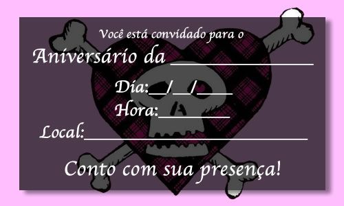 Caveira Rosa e Preto